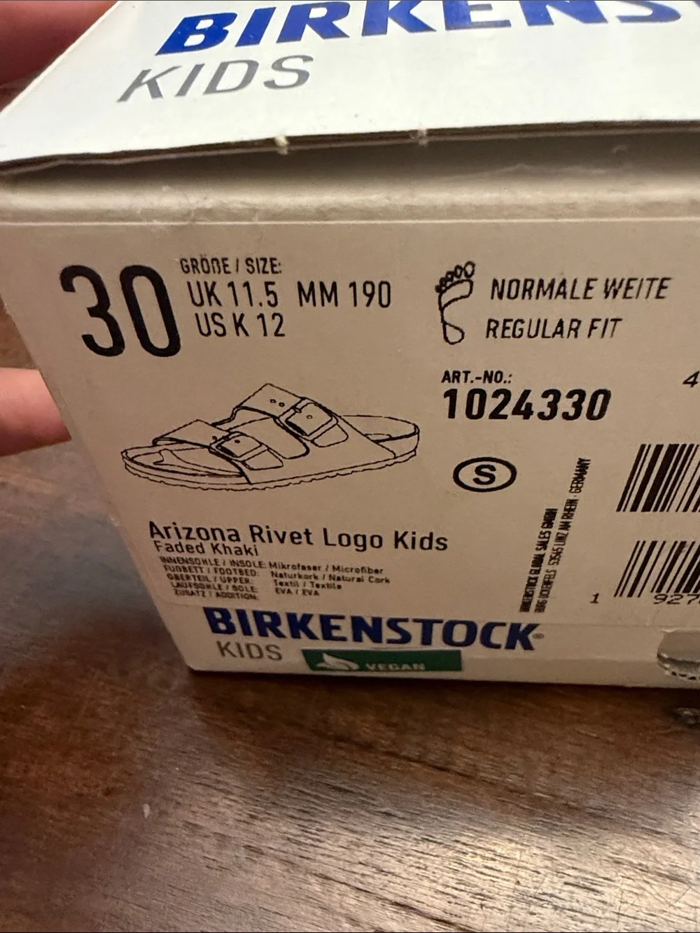 Birkenstock Green Arizona Rivet Logo Kids US 12 SW